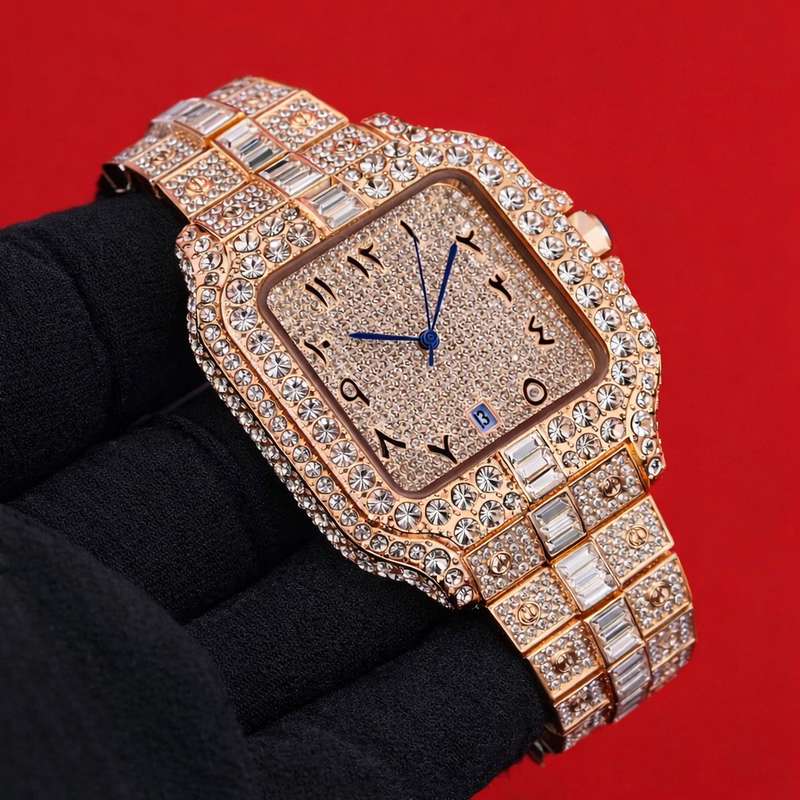 Blue Hand Arabic Rose Gold